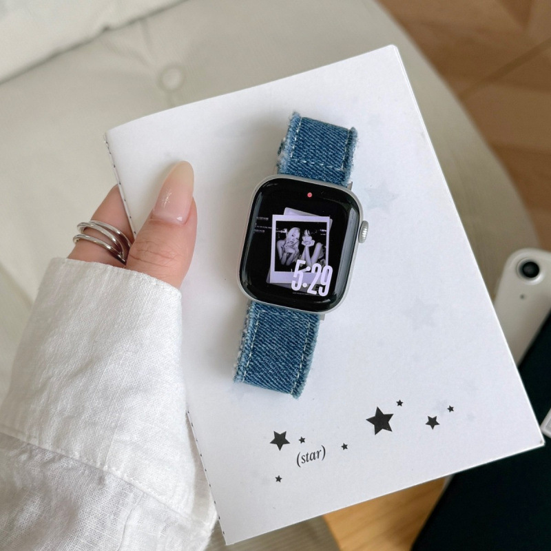 Fashionable Denim Leather Watch Strap