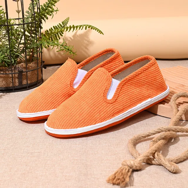 Female Cloth Shoes Deodorant Linen Bottom Thickened Handmade Orange - Shop at LoveMi