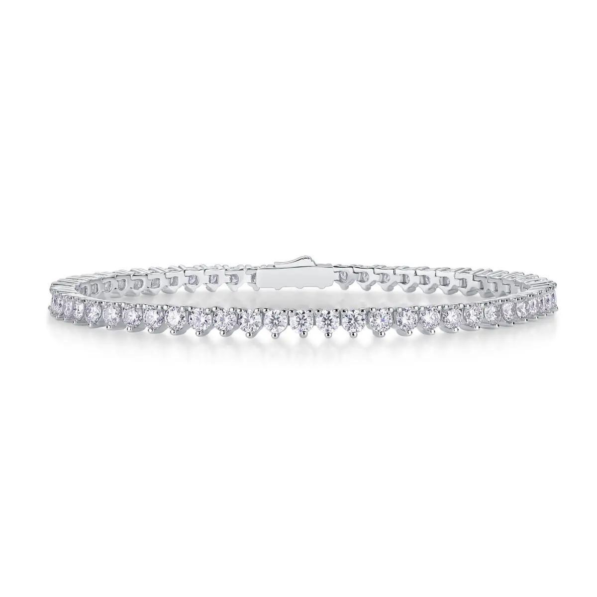 Silver Platinum-plated Moissanite Bracelet