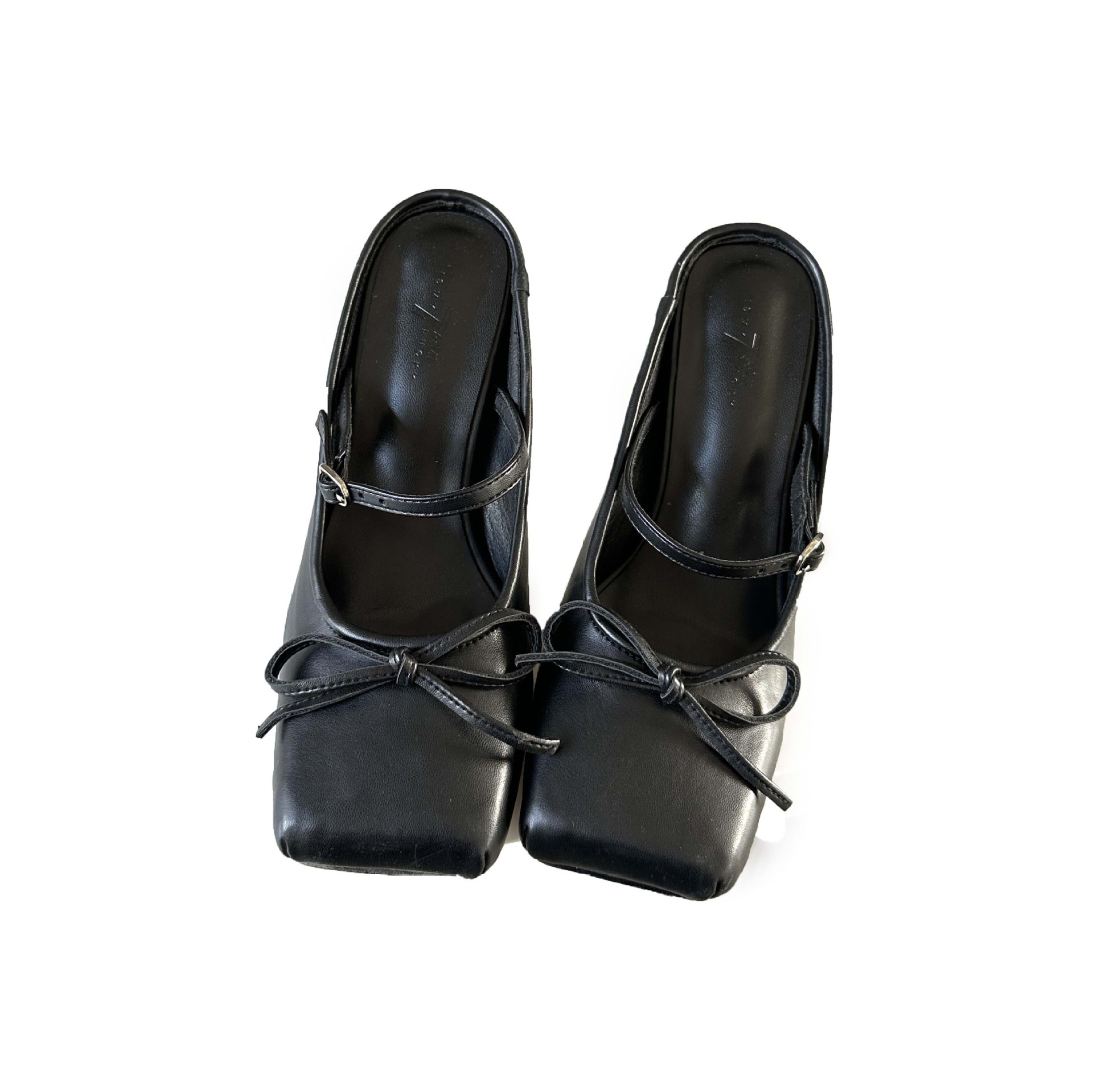 Open-Back Stiletto-Heel Mule Sandals With Closed Toe