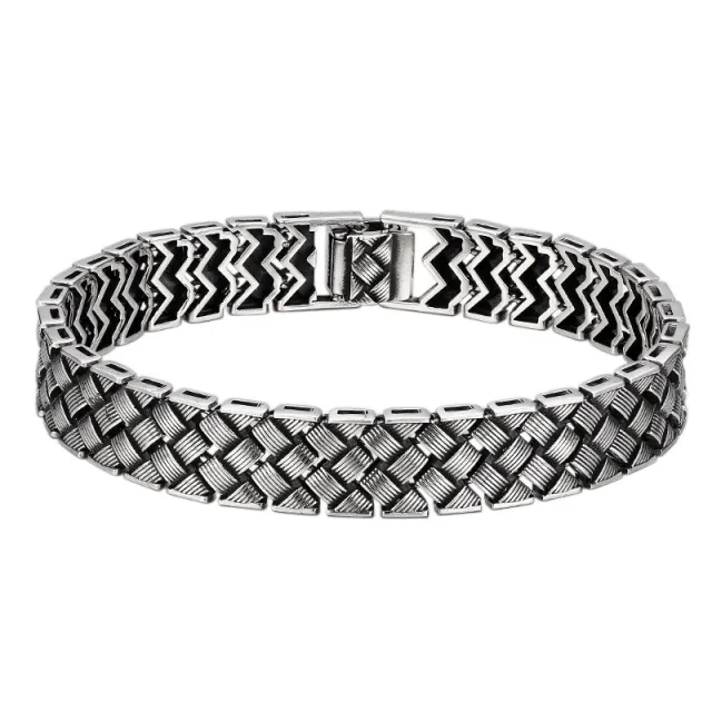 925 Sterling Silver Cross Woven Line Bracelet 925 Silver - Shop at LoveMi