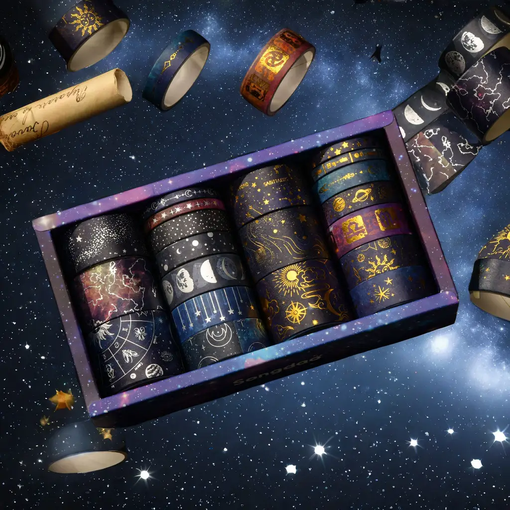 Vast Starry Sky And Paper Adhesive Tape Decorative Sticker