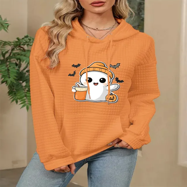 White Hooded Autumn Winter Sweater Orange - Shop at LoveMi
