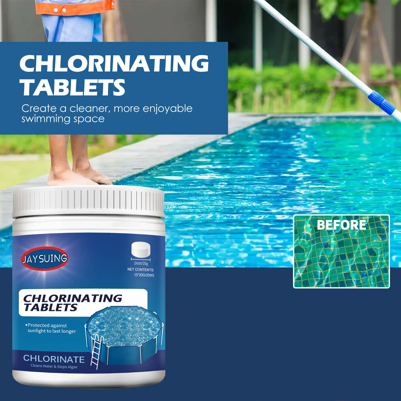 Multifunctional Gentle And Easily Soluble Pool Effervescent