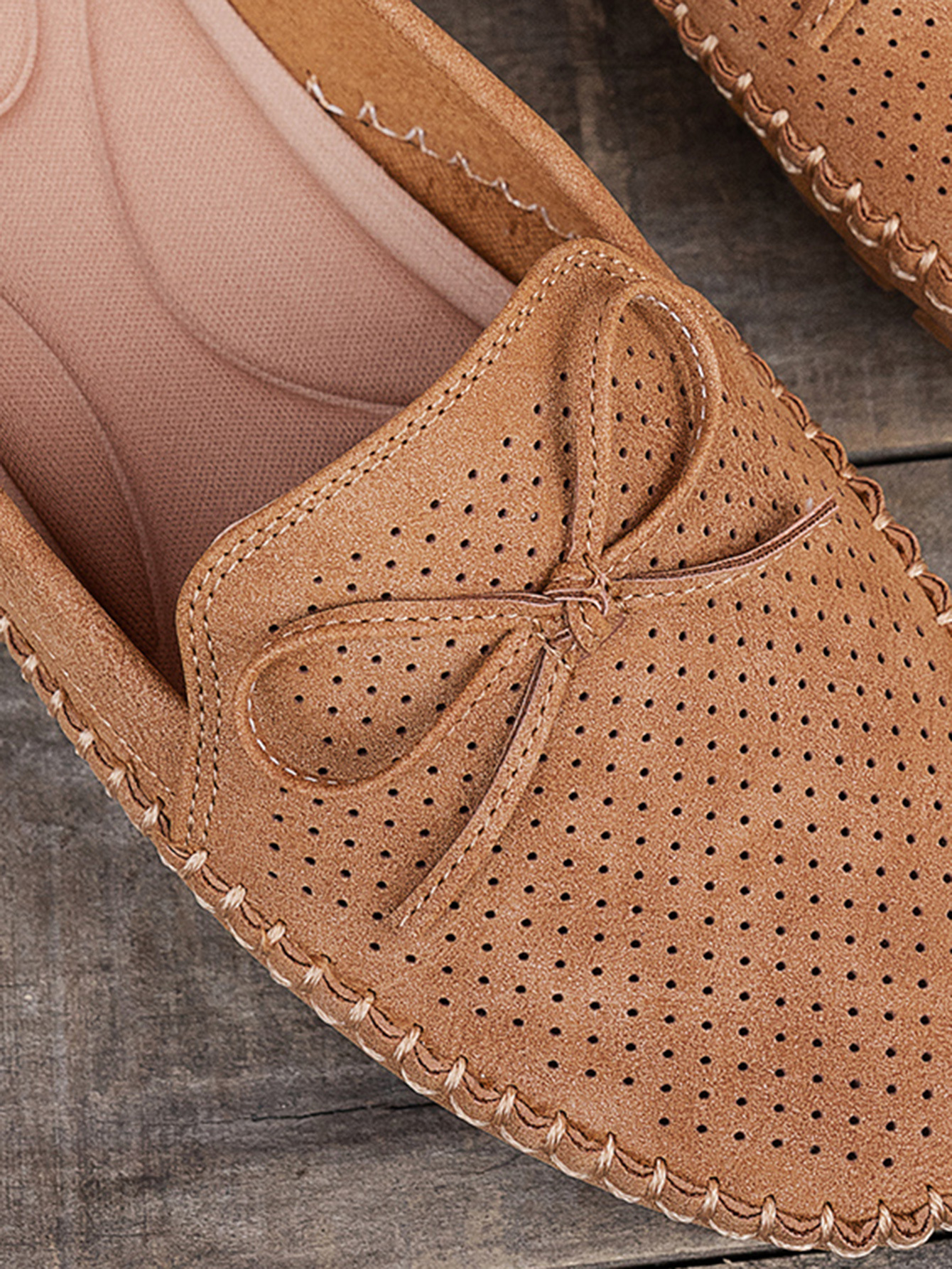 Retro Flat Loafers – side profile view Blue