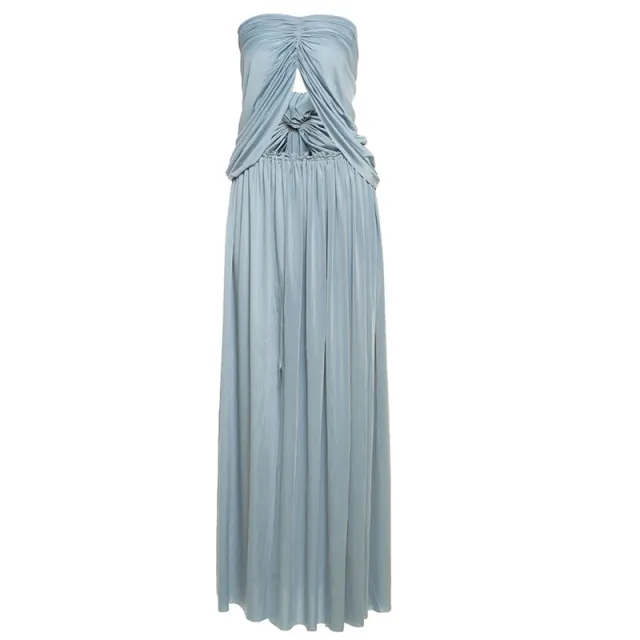 Sexy Vacation Style Tube Top Cropped Tank Top Loose Skirt Suit Tan - Shop at LoveMi