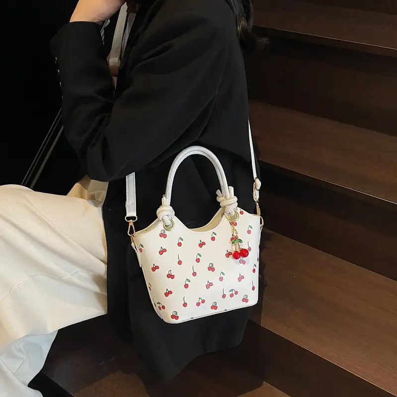 Cherry Print Commuter Crossbody Bag Shoulder Underarm
