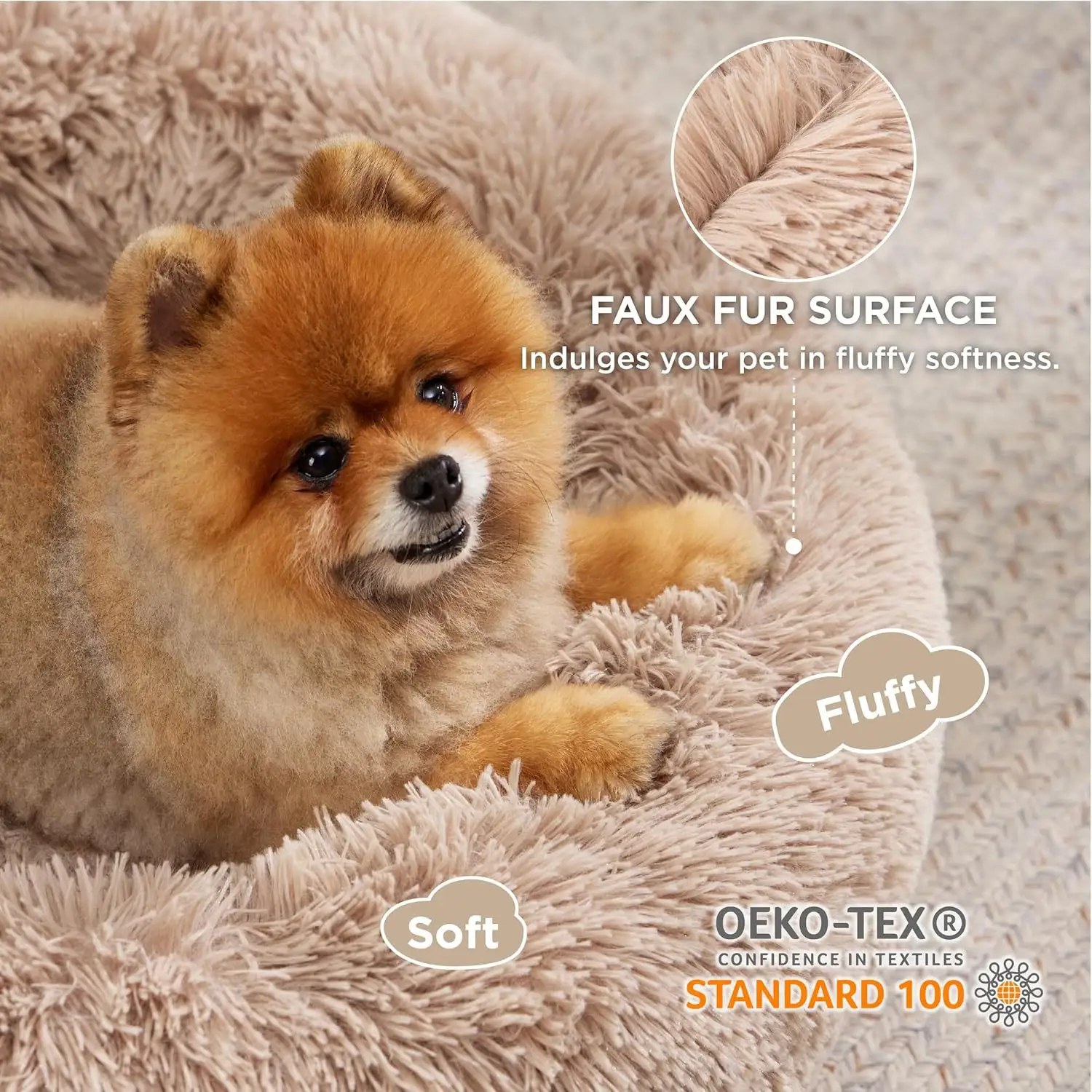 Indoor Solid Color Non-slip Round Fluffy Plush