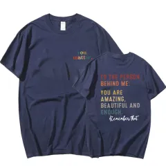 You Matter To The Person BEHINDME Printed T-shirt - Blue - View 1