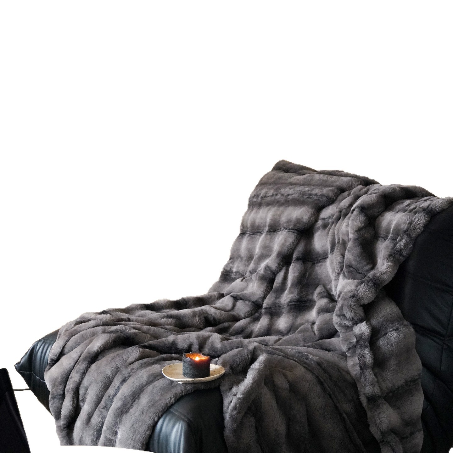 American-style Light Luxury Rabbit Fur High-end Thickened Warm Fleece Blanket