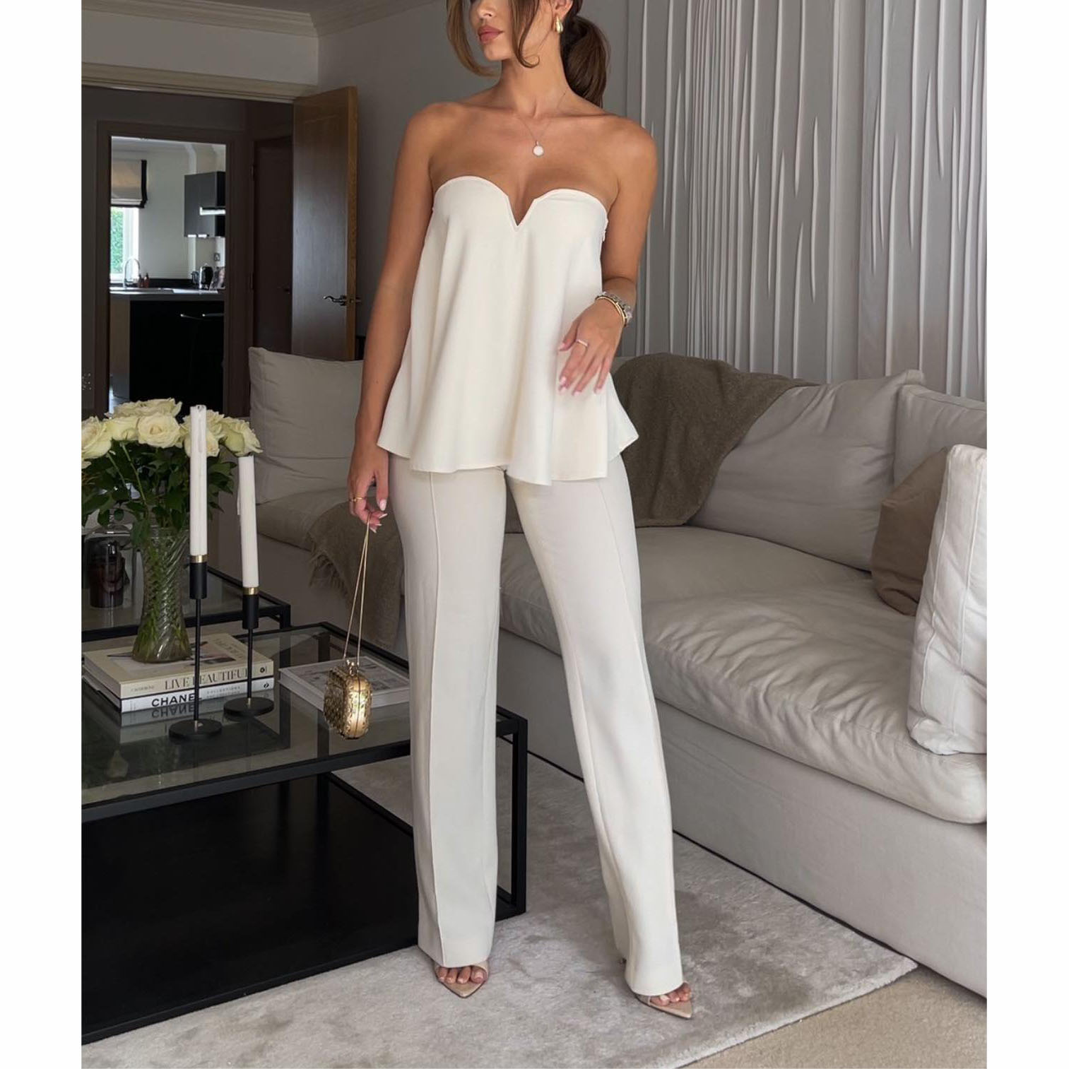 European And American Style Women's Wear New Tank-top Loose Casual Suit Pants