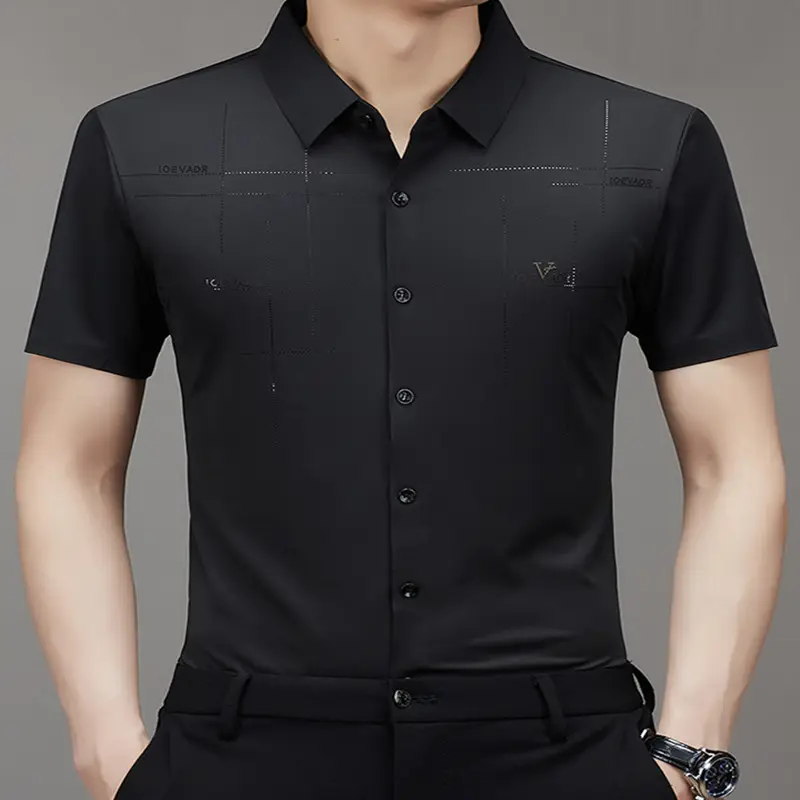 Summer New Men's Short-sleeved Shirt Seamless Business