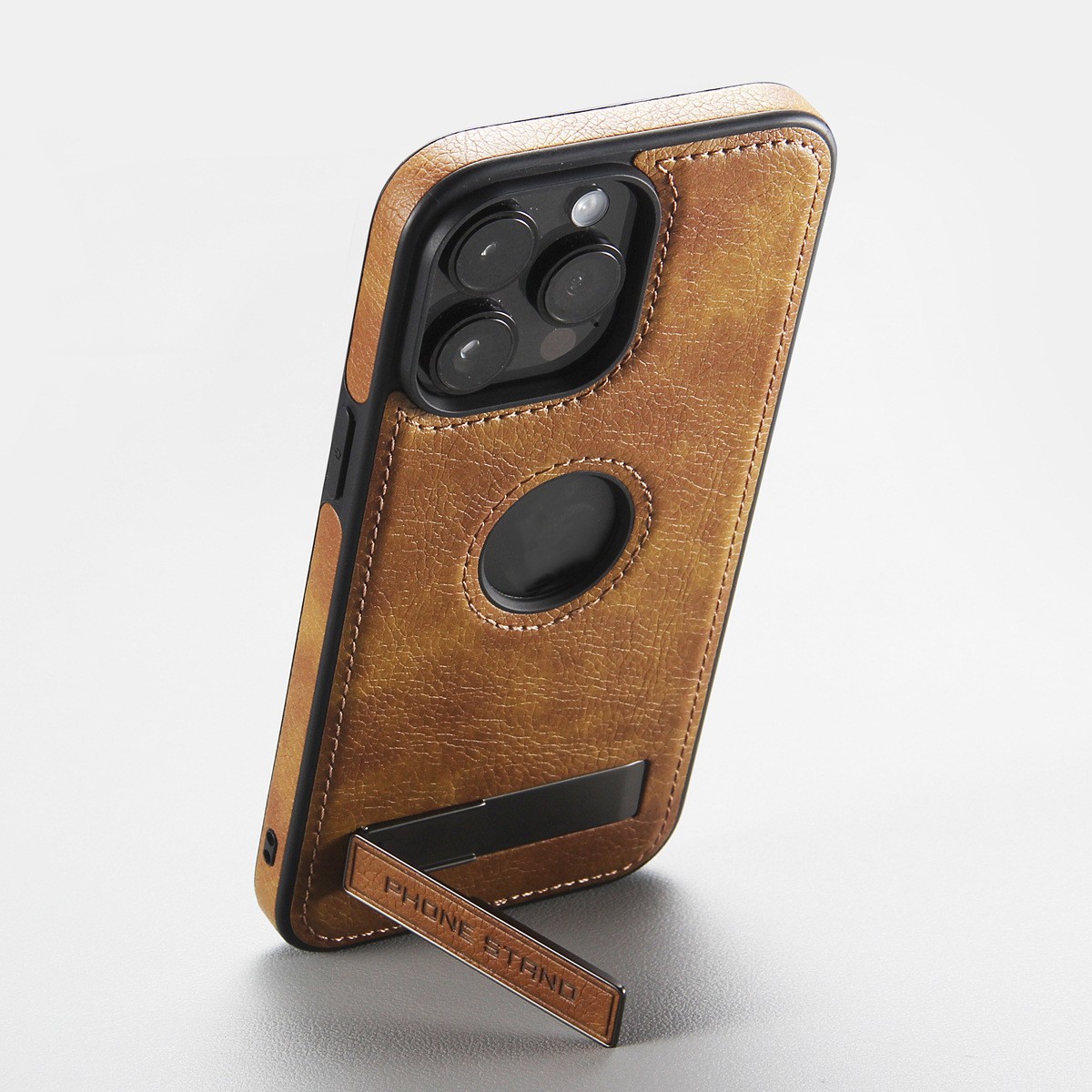 Leather Pattern Bracket Phone Case Drop-resistant — view 2