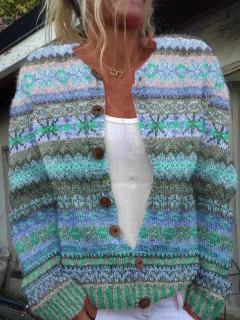 3D Digital Printing Cardigan Knitted Coat Women - Hwjeba6Be17D4 - View 1