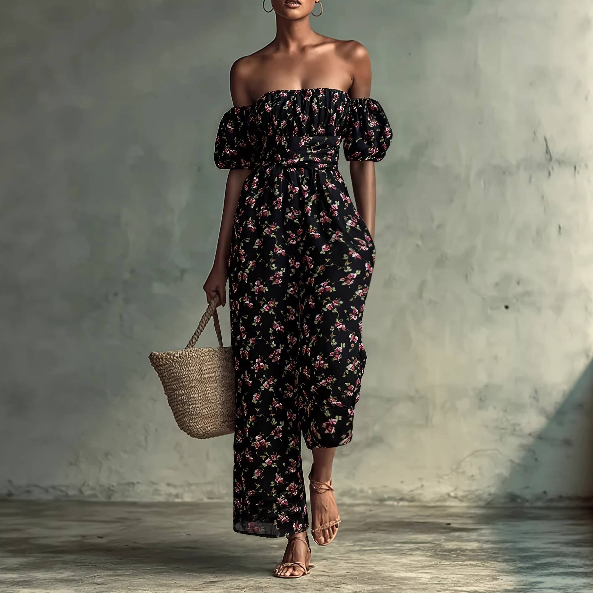 Women's Fashionable Casual Printed Jumpsuit