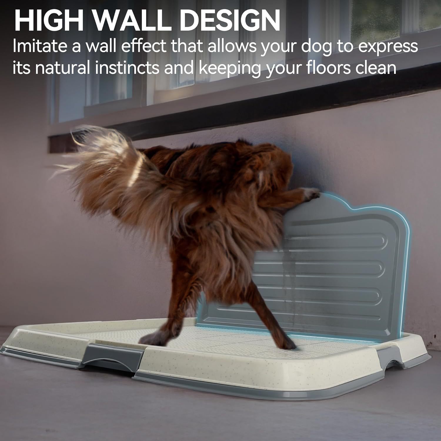 Mesh Dog Potty Training Tray with Wall Mount Clip - Portable Puppy Toilet Pad Holder for Indoor Use detail photo 2