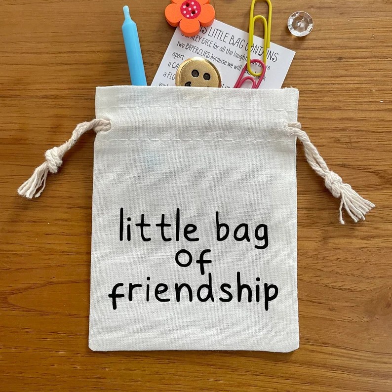 Muslin Drawstring Bag Creative Friendship-themed Gift