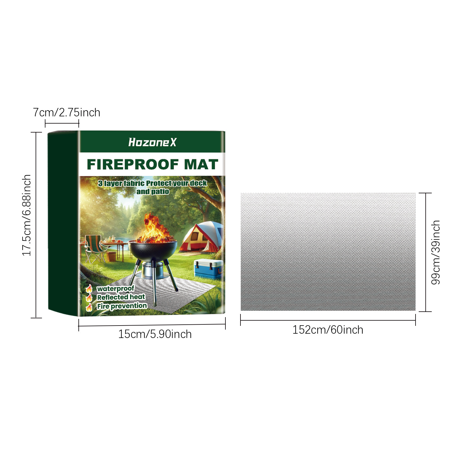 Title 10, Portable Barbecue Fireproof Pad Outdoor Lawn