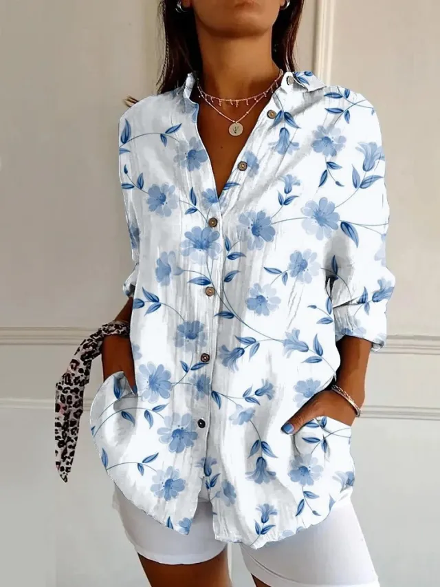 Women's Long sleeved Printed Shirt Cxcs022 M - Shop at LoveMi