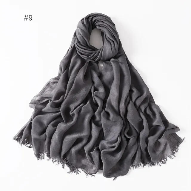 Women's Fashionable Thin Modal Monochrome Rayon Breathable Shawl Scarf Style9 - Shop at LoveMi