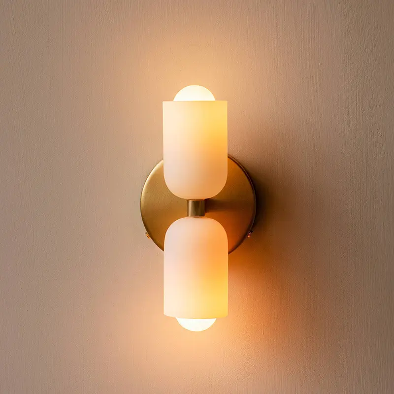 Cream Style Wall Lamp Double Head Bedroom