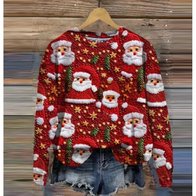 Autumn And Winter Ladies Funny Print Christmas Holiday Casual Sweatshirt W305 5Xl - Shop at LoveMi