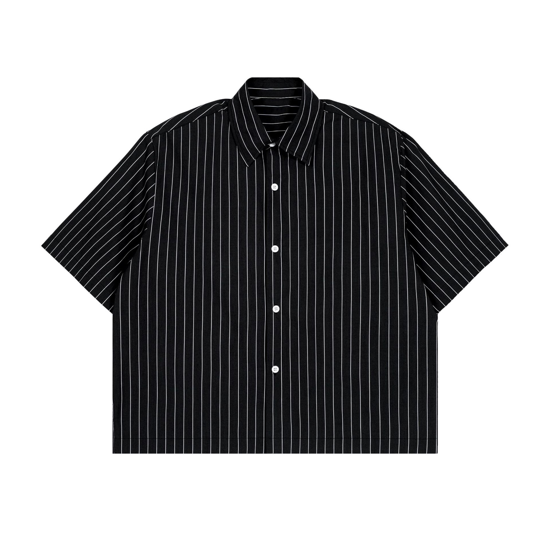 Striped Short-sleeve Mens Shirt Summer Casual And Lightweight