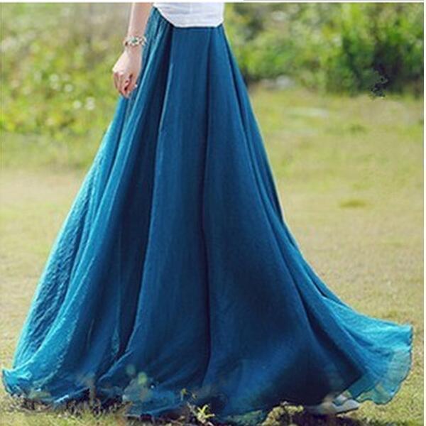 Gold Silk Chiffon Mop Large Swing Dress Elegant Beach Dress