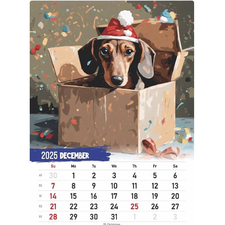 Title 4, Creative Home 2025 New Sausage Dog Calendar