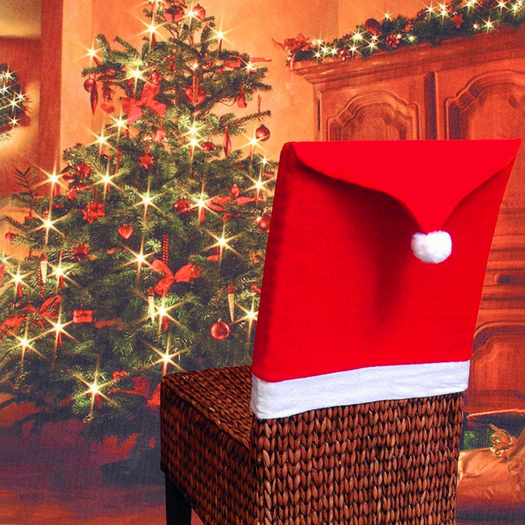 Santa Claus And Snowman Chair Cover