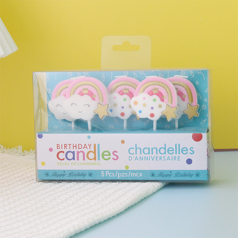 Polka Dot Rainbow Candle