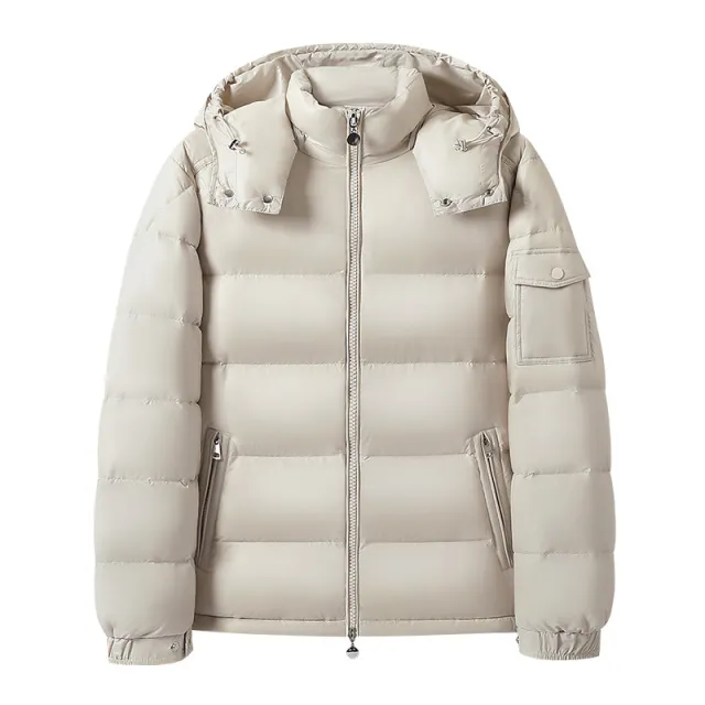 Warm Men's And Women's Glossy Hooded Jacket White - Shop at LoveMi