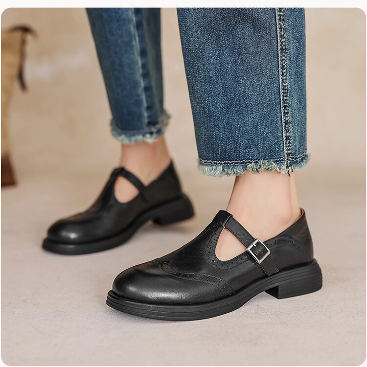Peep-Toe Flat Mule Loafers