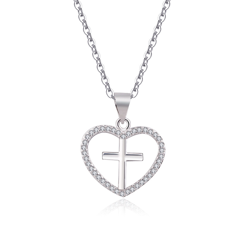 Classic Cross Love Pendant S925 Sterling Silver Niche Design