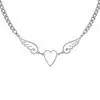 Titanium Steel Hollow Necklace Wings Love Heart Lovers Wild