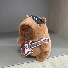 Capabala Figurine Doll Plush Toy Key Chain - Wine Red Guitar - View 1