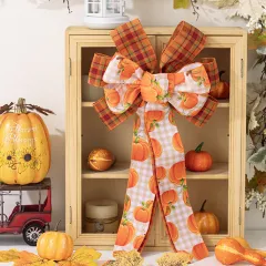 Thanksgiving Decoration Supplies Home Front With Pendant Harvest Season - Thanksgiving Bow B - View 1