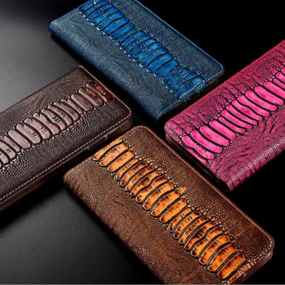 Genuine Leather Magnetic Flip Phone Case