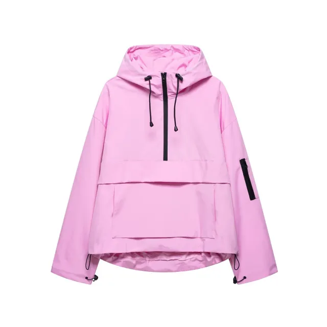 Casual Sports Hooded Jacket Top Outdoor Jacket Coat Pink - Shop at LoveMi