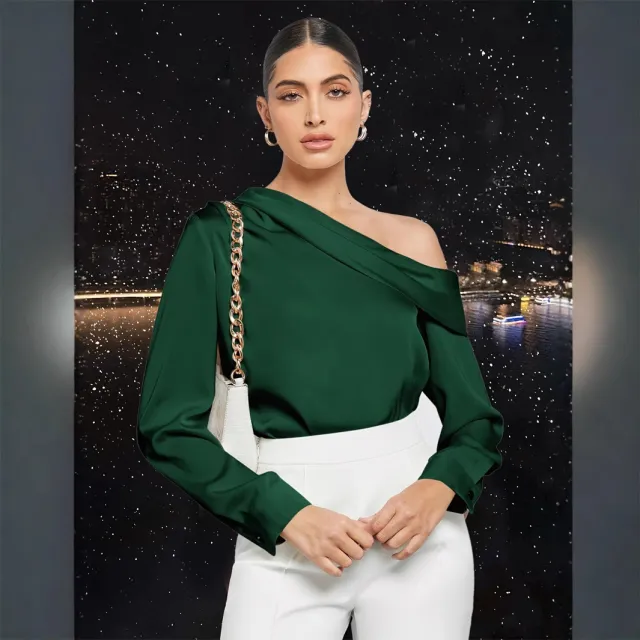 Shirt Top Autumn And Winter Long Sleeve Shirt Women's Clothing Green - Shop at LoveMi