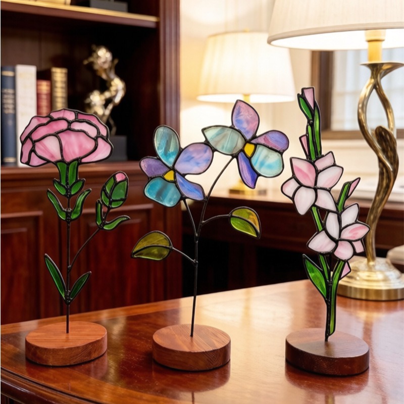 Stained Glass Birth Flower Birthday Flower