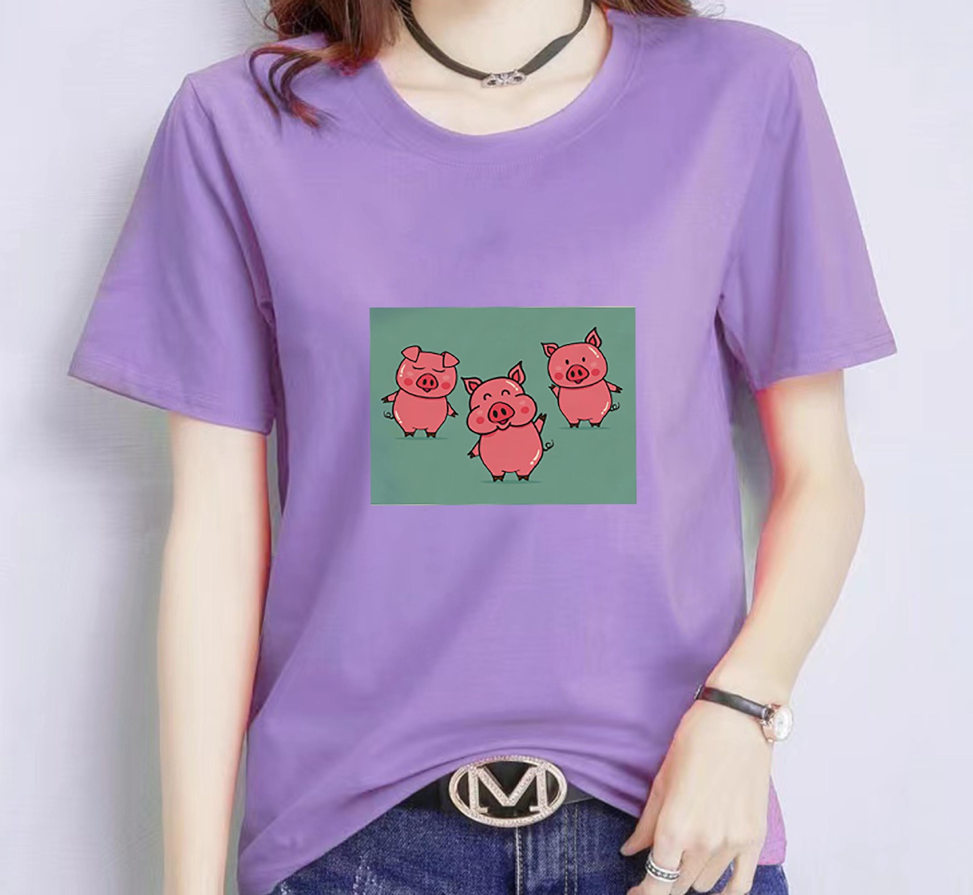 Fashionable Loose Printed Top For Women T-shirt - Picture 13 of 16