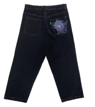 Embroidered Casual Straight leg Loose Wide Leg Women Black - Shop at LoveMi