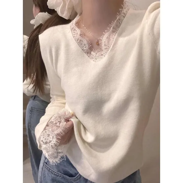 Casual Soft style Top With A Designer Touch Featuring Lace Paneling And Reversible Wear Apricot - Shop at LoveMi
