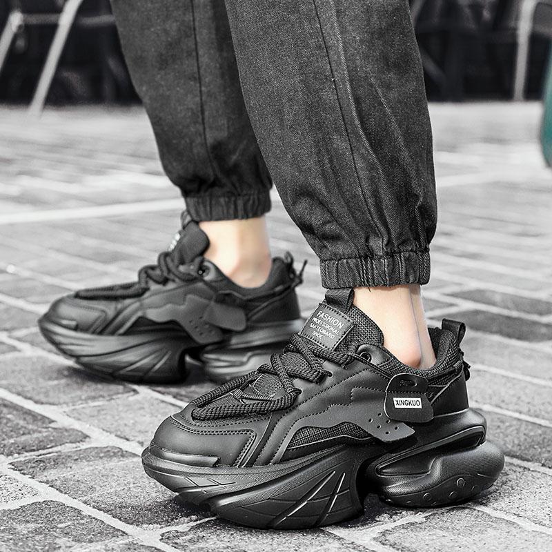 Mens Breathable Casual Height-enhancing Thick-soled Fashion Shoes