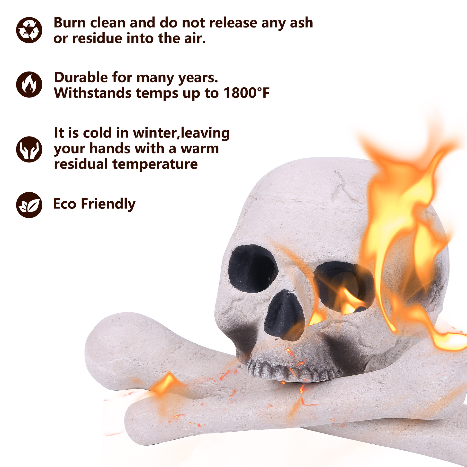 Title 17, Ceramic Skull Stove Barbecue Party Horror Decor...