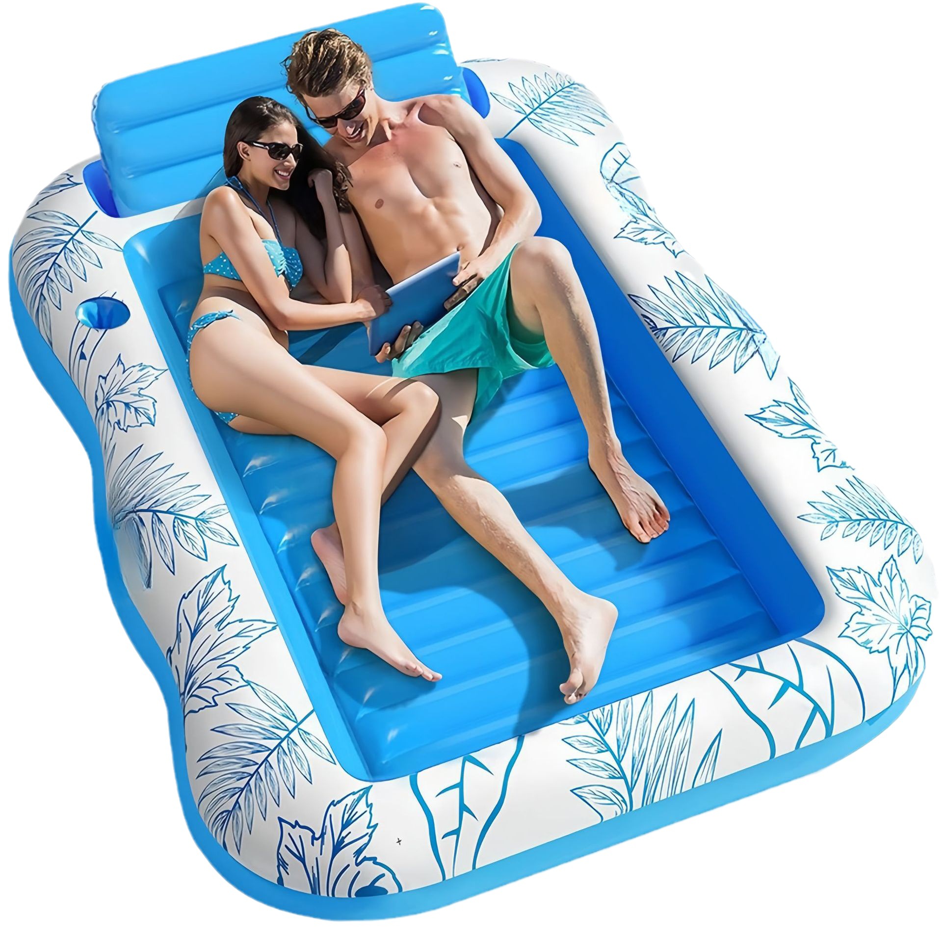Inflatable Maple Leaf Floating Bed Swimming Ring Backrest Float Raft 4