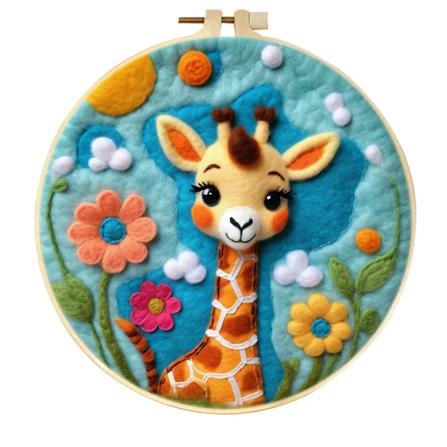 Stamp Wool Felt Painting With Embroidery Frame Material Mzh1660 - Shop at LoveMi