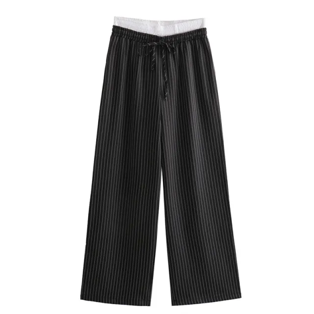 Summer Loose Casual High Waist Women's Trousers Black - Shop at LoveMi