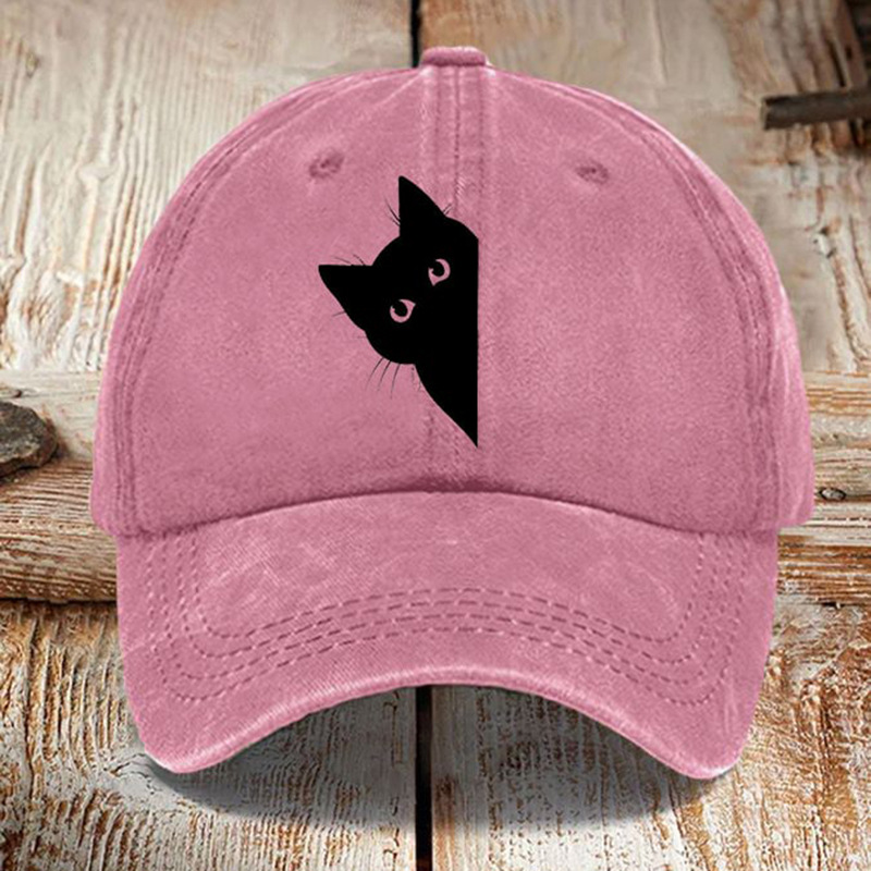 Washed Cotton Printed Hat Distressed Style Mens Vintage